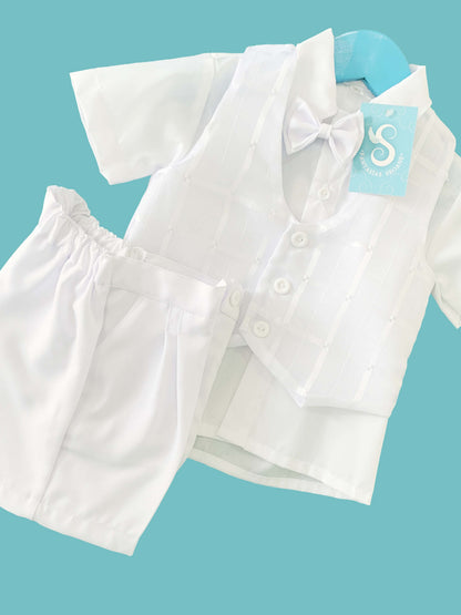OFERTA TIENDA EN LINEA Traje con chaleco cuadriculado estilo short