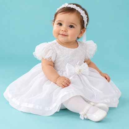 Vestido para Bautizo de manguita bombacha