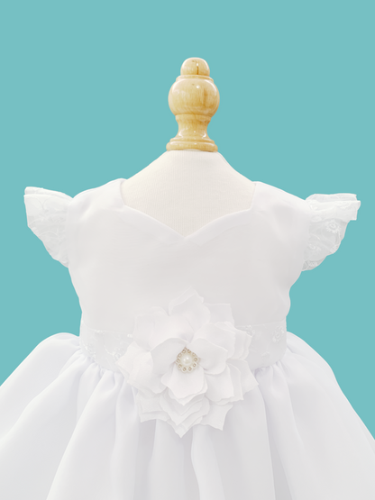 Vestido con media manga con multiflor