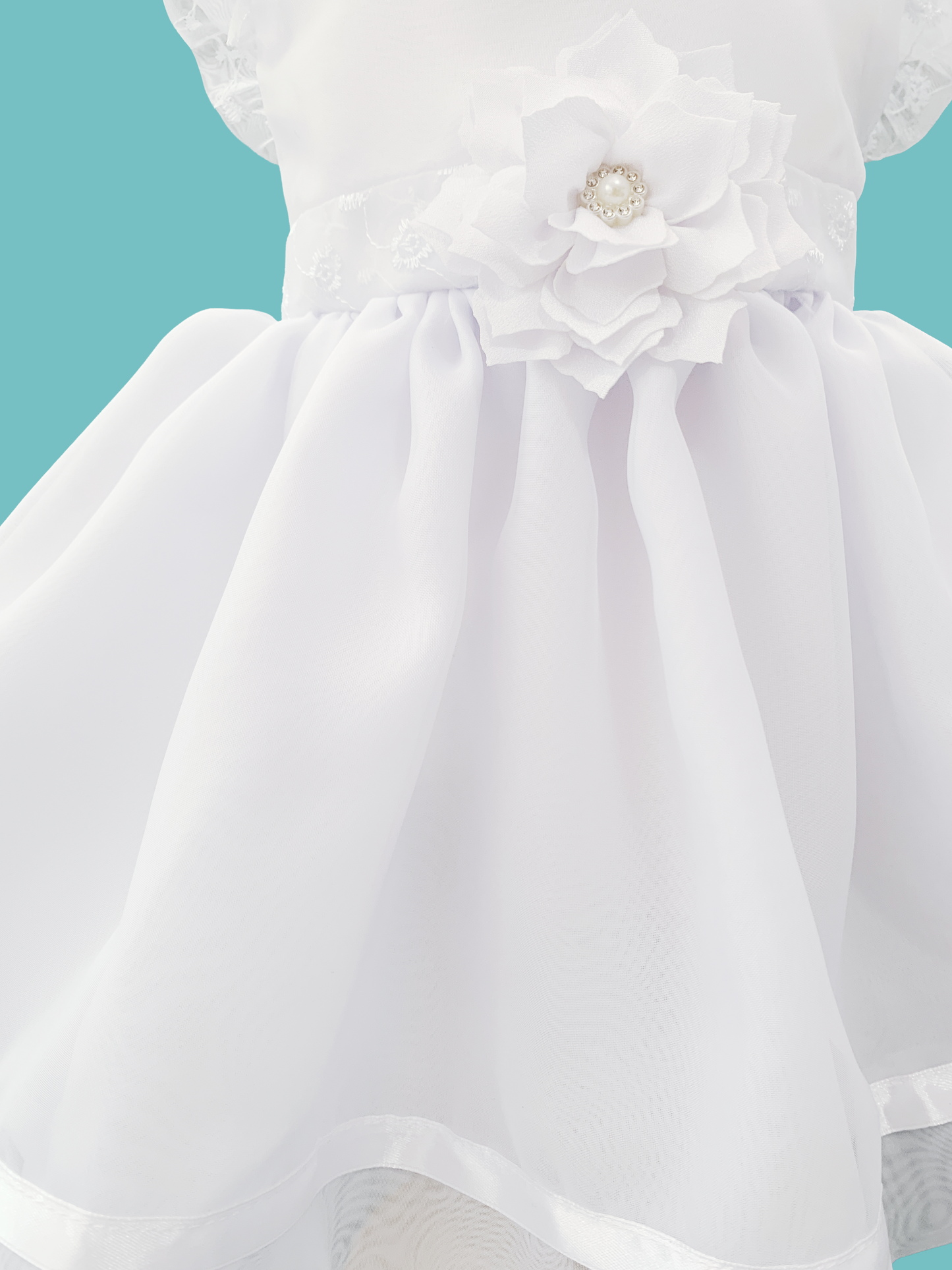 Vestido con media manga con multiflor