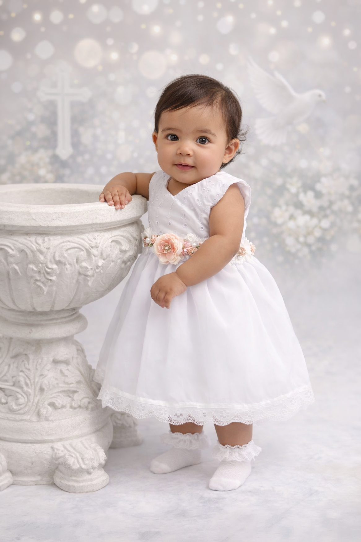 Set de Vestido 3 piezas desmangado con librete + cinturón + calzoncito. Colección palo rosa Estilo 3